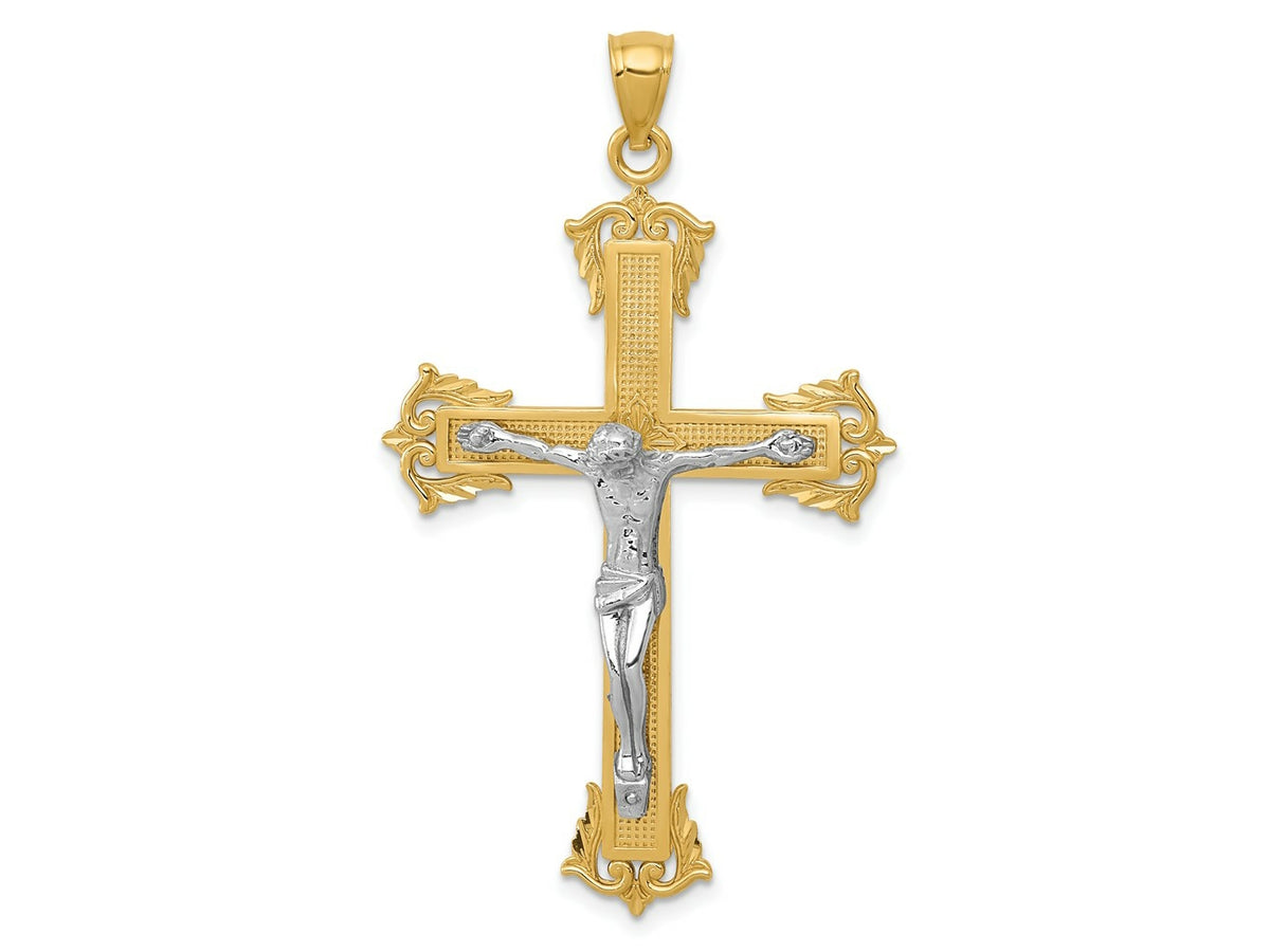 FJC Finejewelers 10 kt Two Tone Gold Two-tone Crucifix Charm 50 x 28 mm