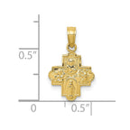 FJC Finejewelers 10 kt Yellow Gold Miniature Four Way Medal Charm 19 x 11 mm