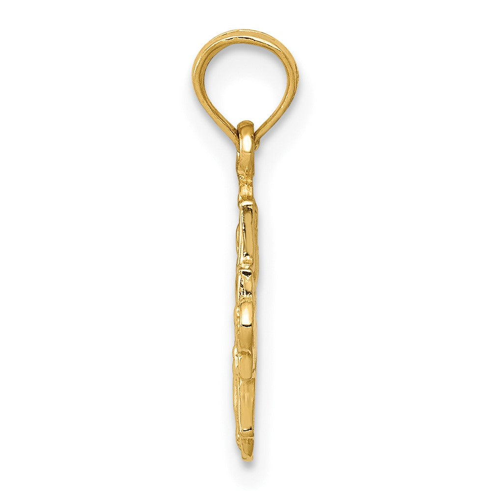 FJC Finejewelers 10 kt Yellow Gold Miniature Four Way Medal Charm 19 x 11 mm