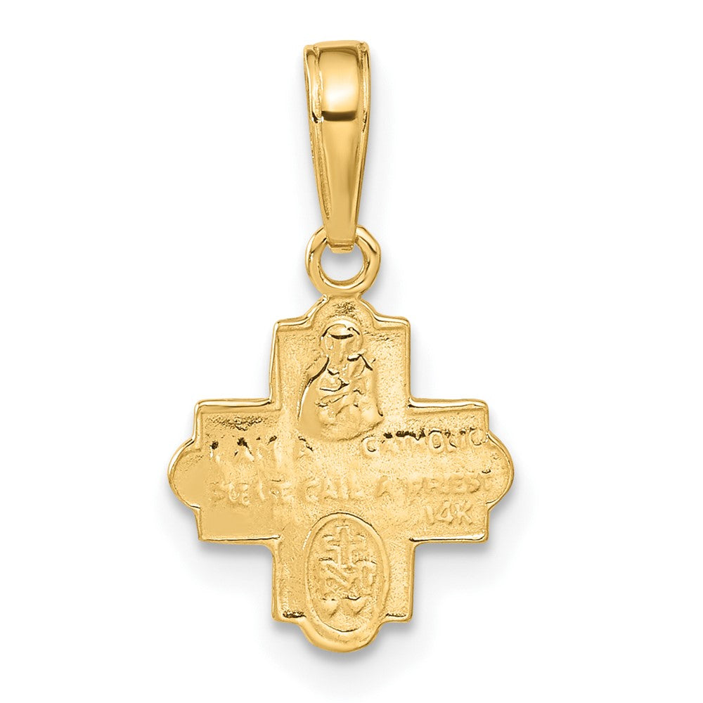 FJC Finejewelers 10 kt Yellow Gold Miniature Four Way Medal Charm 19 x 11 mm