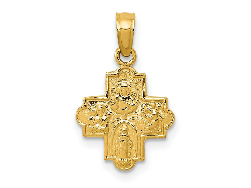 FJC Finejewelers 10 kt Yellow Gold Miniature Four Way Medal Charm 19 x 11 mm