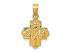 FJC Finejewelers 10 kt Yellow Gold Miniature Four Way Medal Charm 19 x 11 mm