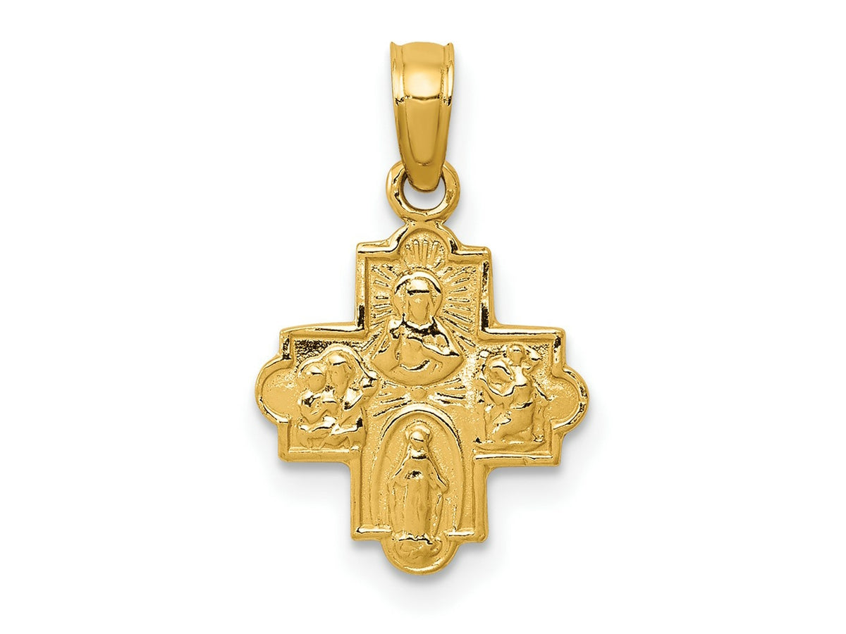 FJC Finejewelers 10 kt Yellow Gold Miniature Four Way Medal Charm 19 x 11 mm