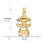 FJC Finejewelers 10 kt Yellow Gold Playful Girl with Cut Out Heart Charm 20 x 11 mm