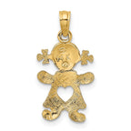 FJC Finejewelers 10 kt Yellow Gold Playful Girl with Cut Out Heart Charm 20 x 11 mm