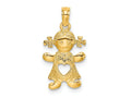 FJC Finejewelers 10 kt Yellow Gold Playful Girl with Cut Out Heart Charm 20 x 11 mm