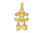 FJC Finejewelers 10 kt Yellow Gold Playful Girl with Cut Out Heart Charm 20 x 11 mm