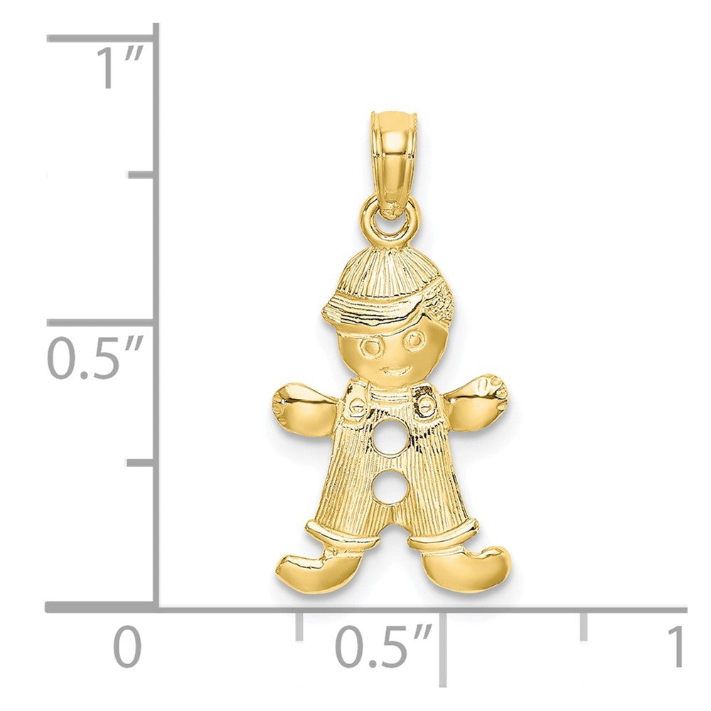 FJC Finejewelers 10 kt Yellow Gold Playful Boy with Cut Out Buttons Charm 20 x 11 mm