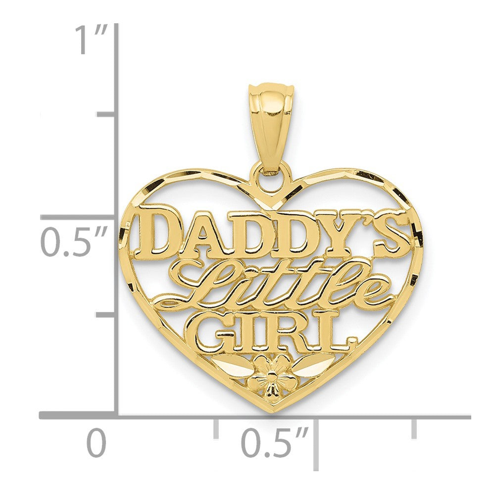 FJC Finejewelers 10 kt Yellow Gold Bright Cut Daddys Little Girl Heart Charm 20 x 19 mm