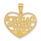FJC Finejewelers 10 kt Yellow Gold Bright Cut Daddys Little Girl Heart Charm 20 x 19 mm