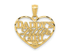 FJC Finejewelers 10 kt Yellow Gold Bright Cut Daddys Little Girl Heart Charm 20 x 19 mm