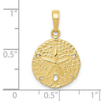 FJC Finejewelers 10 kt Yellow Gold Sand Dollar Charm 24 x 16 mm