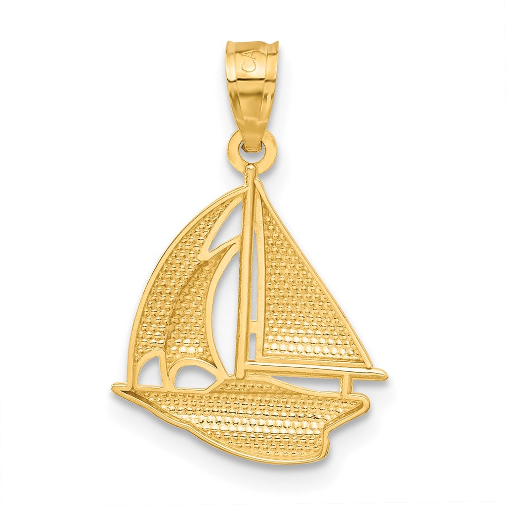 FJC Finejewelers 10 kt Yellow Gold Sailboat Charm 22 x 14 mm