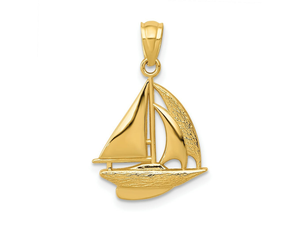 FJC Finejewelers 10 kt Yellow Gold Sailboat Charm 22 x 14 mm