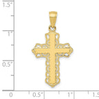 FJC Finejewelers 10 kt Yellow Gold Lace Trim Cross Charm 30 x 17 mm