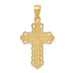 FJC Finejewelers 10 kt Yellow Gold Lace Trim Cross Charm 30 x 17 mm