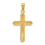 FJC Finejewelers 10 kt Yellow Gold Cross with Striped Border Charm 34 x 17 mm