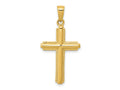FJC Finejewelers 10 kt Yellow Gold Cross with Striped Border Charm 34 x 17 mm