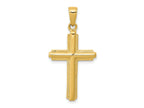 FJC Finejewelers 10 kt Yellow Gold Cross with Striped Border Charm 34 x 17 mm