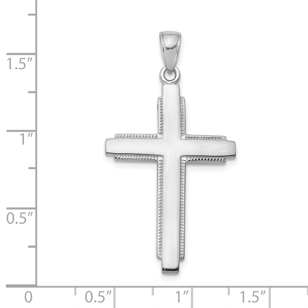 FJC Finejewelers Solid 10 kt White Gold Themed Cross Charm 41 mm x 21.25 mm