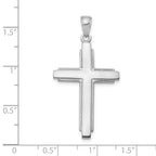 FJC Finejewelers Solid 10 kt White Gold Themed Cross Charm 41 mm x 21.25 mm