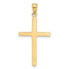 FJC Finejewelers 10 kt Yellow Gold Polished Finish Accent Stick Cross Charm 35 x 13 mm