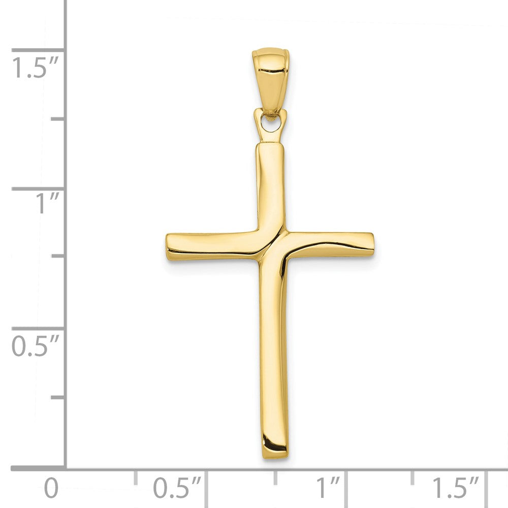 FJC Finejewelers 10 kt Yellow Gold Polished Finish Accent Stick Cross Charm 35 x 13 mm