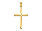 FJC Finejewelers 10 kt Yellow Gold Polished Finish Accent Stick Cross Charm 35 x 13 mm