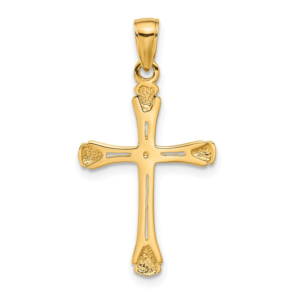 FJC Finejewelers 10 kt Yellow Gold Cross with Triangle Tips Charm 33 x 17 mm