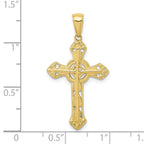 FJC Finejewelers 10 kt Yellow Gold Stick Cross on Ornate Cross Charm 33 x 18 mm