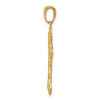 FJC Finejewelers 10 kt Yellow Gold Stick Cross on Ornate Cross Charm 33 x 18 mm