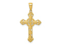 FJC Finejewelers 10 kt Yellow Gold Stick Cross on Ornate Cross Charm 33 x 18 mm