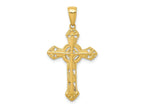 FJC Finejewelers 10 kt Yellow Gold Stick Cross on Ornate Cross Charm 33 x 18 mm