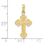 FJC Finejewelers 10 kt Yellow Gold Budded Cross Charm 28 x 14 mm