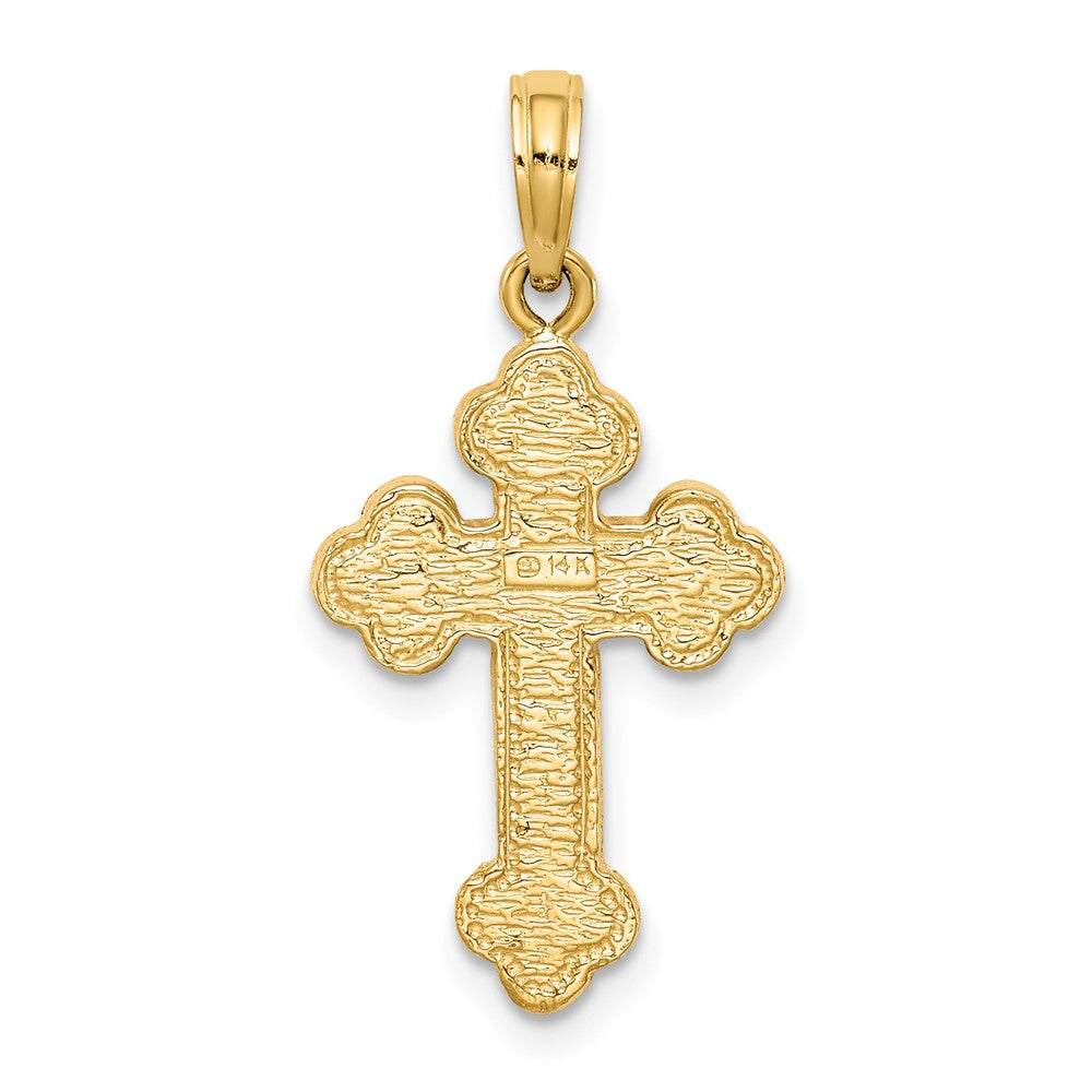 FJC Finejewelers 10 kt Yellow Gold Budded Cross Charm 28 x 14 mm