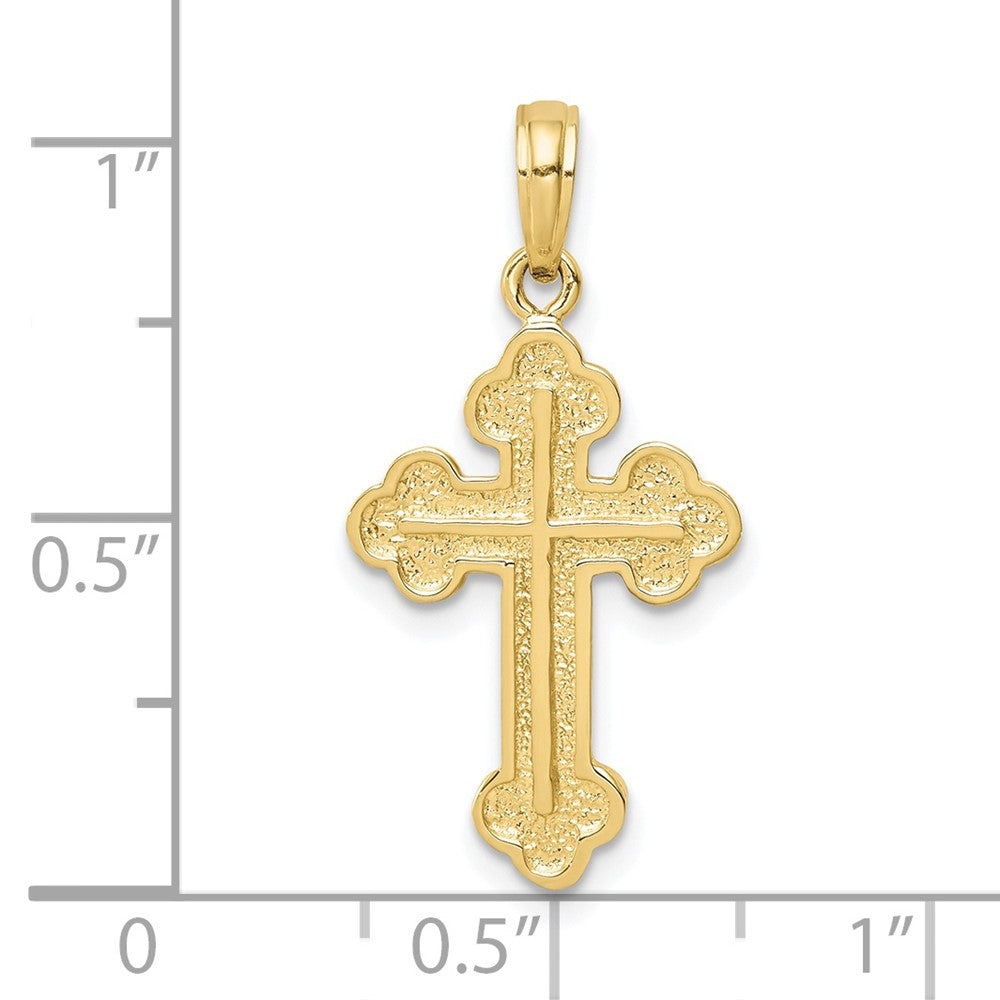FJC Finejewelers 10 kt Yellow Gold Budded Cross Charm 28 x 14 mm
