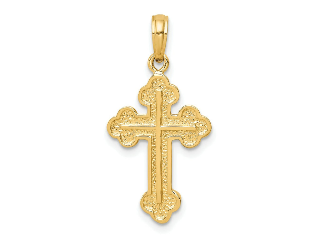 FJC Finejewelers 10 kt Yellow Gold Budded Cross Charm 28 x 14 mm