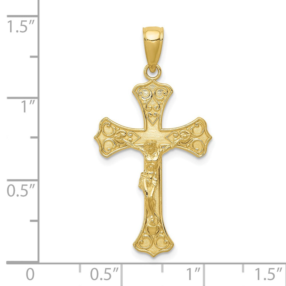 FJC Finejewelers 10 kt Yellow Gold Crucifix Charm 36 x 17 mm