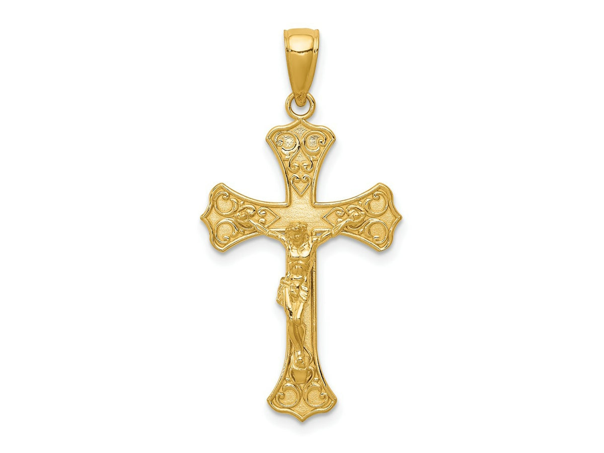 FJC Finejewelers 10 kt Yellow Gold Crucifix Charm 36 x 17 mm
