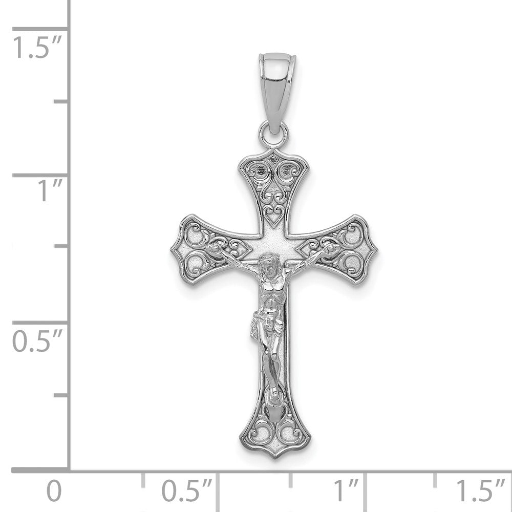 FJC Finejewelers 10 kt White Gold Themed Crucifix Charm 34.85 mm x 17.93 mm