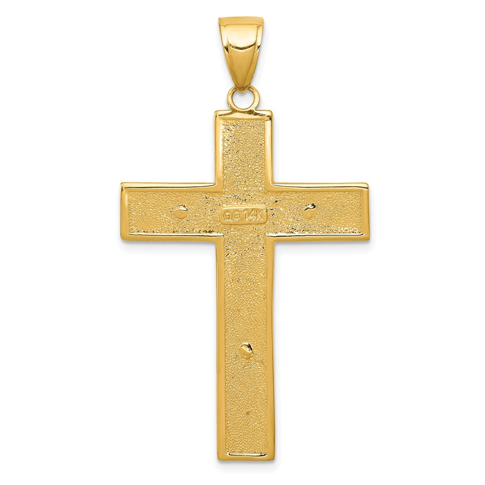 FJC Finejewelers 10 kt Yellow Gold Textured Crucifix Latin Cross Charm 47 x 27 mm
