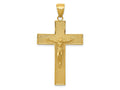 FJC Finejewelers 10 kt Yellow Gold Textured Crucifix Latin Cross Charm 47 x 27 mm