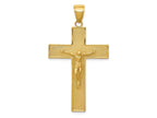 FJC Finejewelers 10 kt Yellow Gold Textured Crucifix Latin Cross Charm 47 x 27 mm