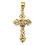 FJC Finejewelers 10 kt Two Tone Gold Two-tone Small Lacey-edged INRI Crucifix Charm 29 x 14 mm