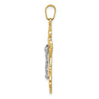 FJC Finejewelers 10 kt Two Tone Gold Two-tone Medium Lacey-edged INRI Crucifix Charm 35 x 17 mm