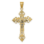FJC Finejewelers 10 kt Two Tone Gold Two-tone Large Lacey-edged INRI Crucifix Charm 43 x 21 mm