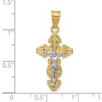 FJC Finejewelers 10 kt Two Tone Gold Two-tone Small Narrow Cross with Crucifix Charm 31 x 14 mm