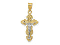 FJC Finejewelers 10 kt Two Tone Gold Two-tone Small Narrow Cross with Crucifix Charm 31 x 14 mm