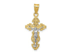 FJC Finejewelers 10 kt Two Tone Gold Two-tone Small Narrow Cross with Crucifix Charm 31 x 14 mm