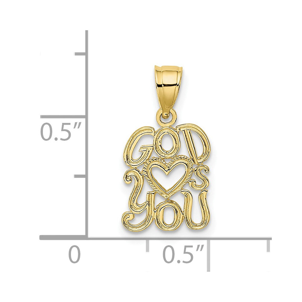 FJC Finejewelers 10 kt Yellow Gold GOD HEARTS YOU Charm 16 x 11 mm